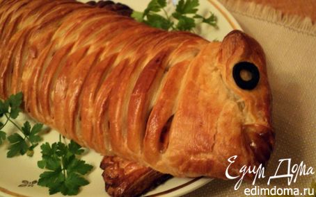 Рецепт Пирог с рыбой «Золотая рыбка»