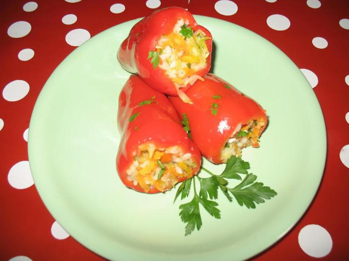 Перец фаршированный рисом и овощами рецепт с пошагово Перец фаршированный рисом и овощами рецепт с пошагово