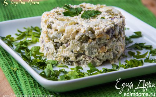 Рецепт салата мясной оливье с фото