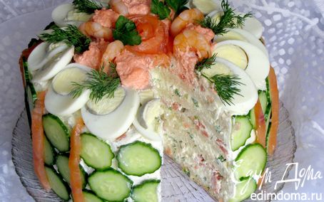 Скандинавский закусочный торт. Скандинавский закусочный торт.