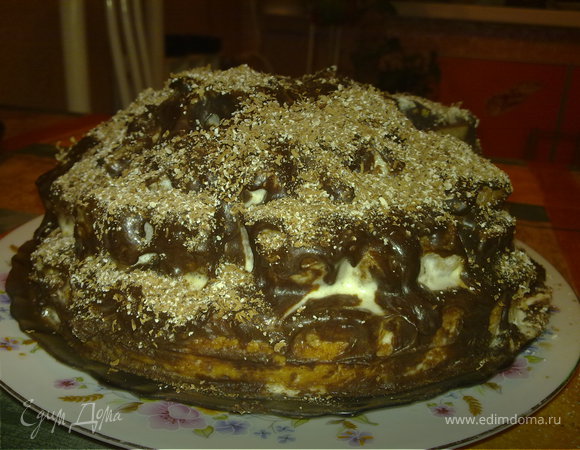 Кучерявый пирог с творогом и какао