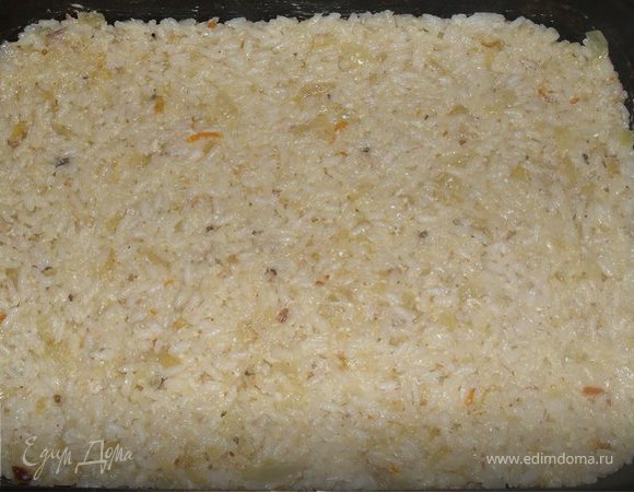Этапы приготовления запеканки рыбной с рисом в духовке