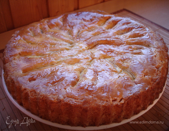 пирог из творожного теста с яблоками рецепт | Дзен