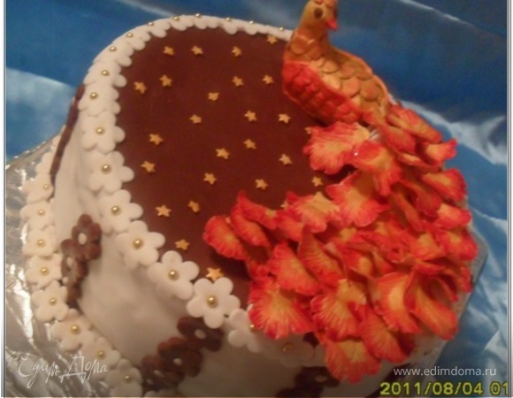 Торт "Наполеон" и печенье "Пальчики" из одного теста (+ украшение торта "Жар-птица" и рецепт желатиновой мастики)