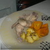 Куриный пир и запеченые овощи ( тыква и картофель )