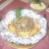 Запеченный картофель с грибами в сырном соусе