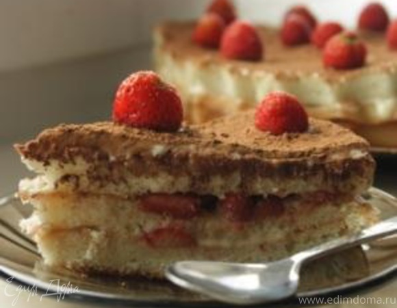 Торт с крем-брюле и клубникой ("Strawberry clouds")