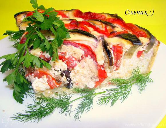Творожный киш с баклажанами и томатами, пошаговый рецепт на 130751 ккал ...