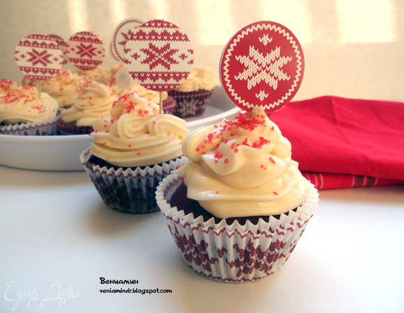Капкейки "Красный бархат" (Red Velvet Cupcakes)