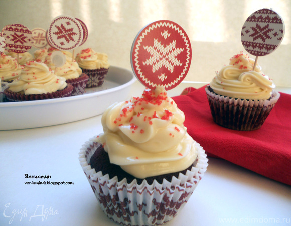 Капкейки "Красный бархат" (Red Velvet Cupcakes)