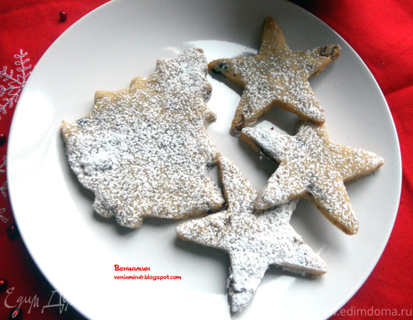 Рождественское печенье с вяленой клюквой и пеканом (Cranberry Noels)