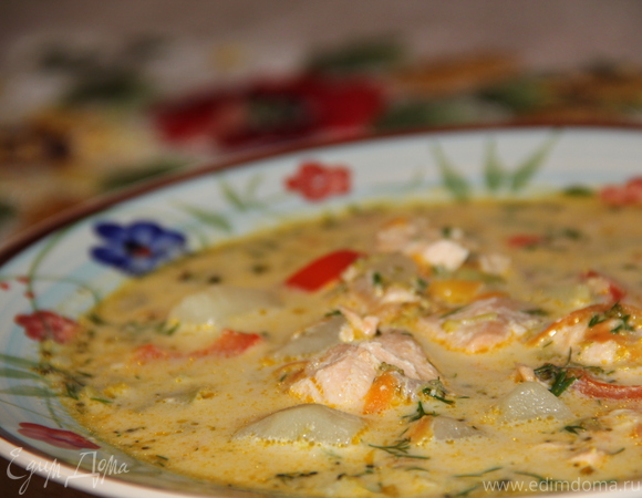 Сливочный суп с семгой и укропом - пошаговый рецепт с фото, ингредиенты, как приготовить