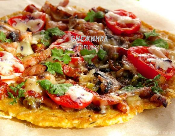 Пицца на Сковороде Быстрый Пошаговый Рецепт на майонезе со сметаной с яйцами и мукой PIZZA