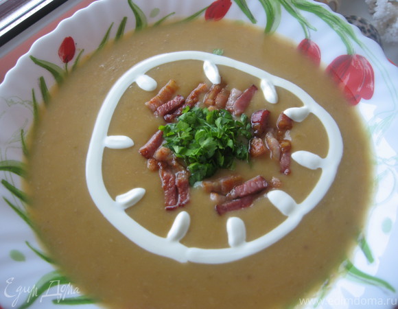 Суп-пюре с тыквой на бульоне из сухих белых грибов