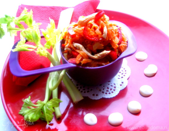 Салат с курицей и корейской морковкой