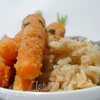 "Нескучная" морковка в сырном панцире с рисом на масле с шалфеем