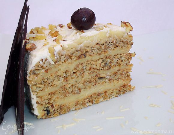 Ореховый торт с кремом Патисьер