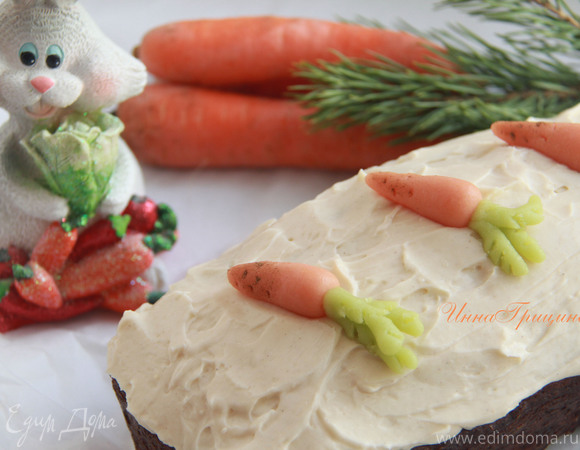 Морковный кекс с коричной глазурью