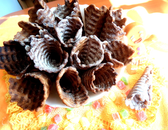 Вафли шоколадные с кокосовой стружкой