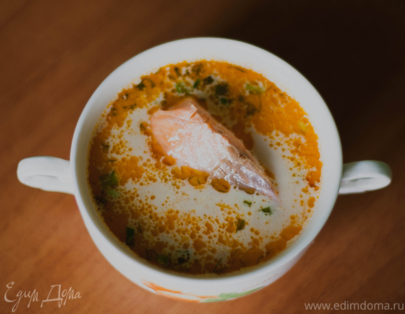 Сливочный суп из семги