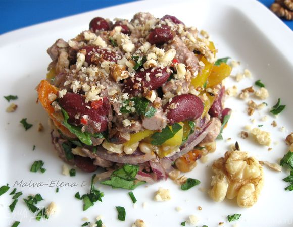Теплый салат с говядиной, пошаговый рецепт на ккал, фото, ингредиенты - Pugsy (Светлана)