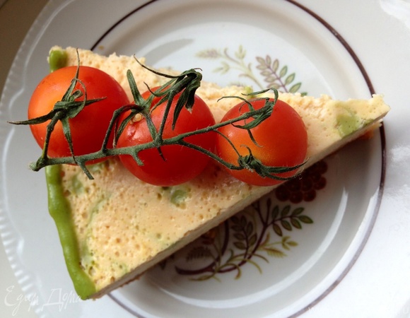 Закусочный творожно-томатный чизкейк с базиликовым курдом
