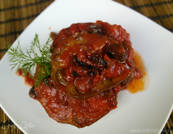Баклажаны в томате с чесноком, пошаговый рецепт на ккал, фото, ингредиенты - Натали М
