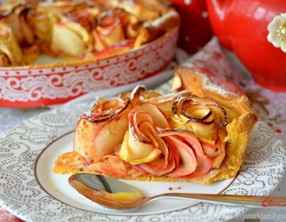 Яблочный пирог «Роза», пошаговый рецепт с фотографиями – Русская кухня: Выпечка и десерты. «Еда»