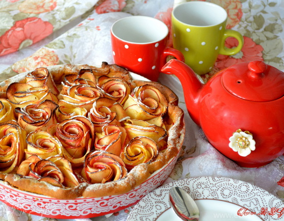 Пирог с яблочными розами рецепт с фото, как приготовить на sapsanmsk.ru