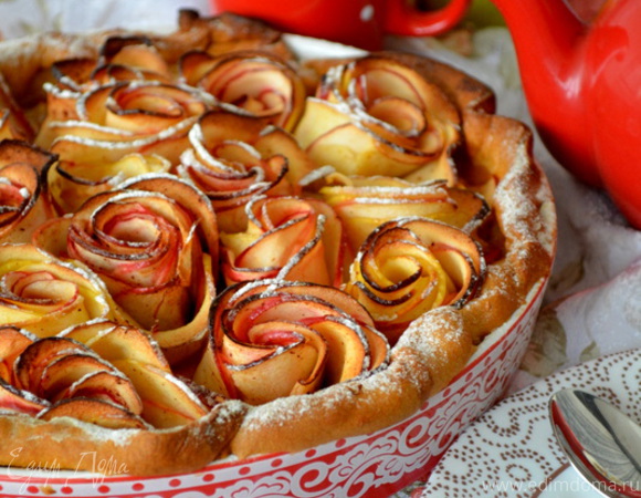 Пирог с яблочными розами — рецепты | Дзен