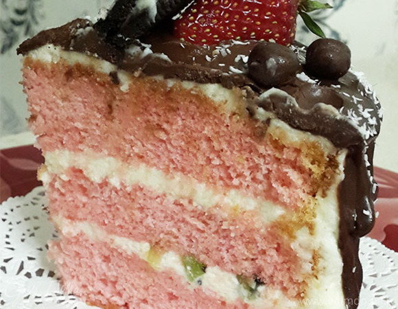 Торт Шарлотта с лесными ягодами и маскарпоне