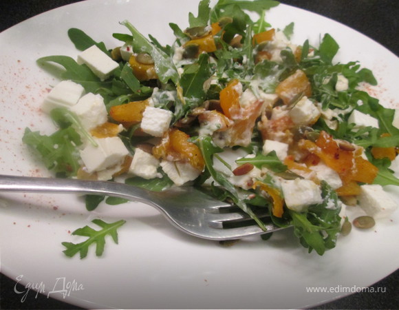Салат из запеченной тыквы с фетой – вкусный и полезный рецепт