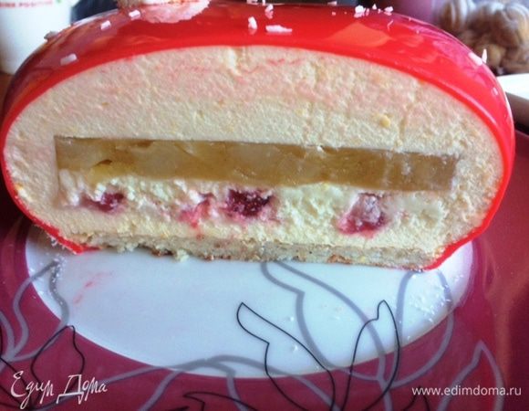 Муссовый торт с зеркальной глазурью, пошаговый рецепт на ккал, фото, ингредиенты - Alla Bruch