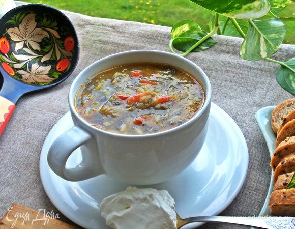 Щавелевый суп с рисом и картофелем