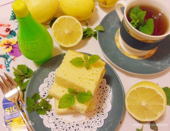 Лимонно-мятное пирожное