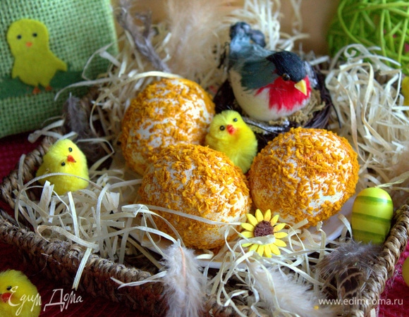 Яйца в кокосовой шубке
