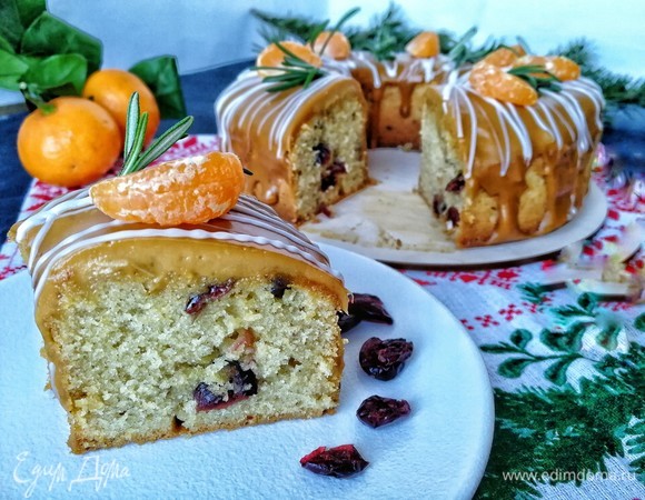 Рождественский кекс со сливочно-апельсиновой карамелью