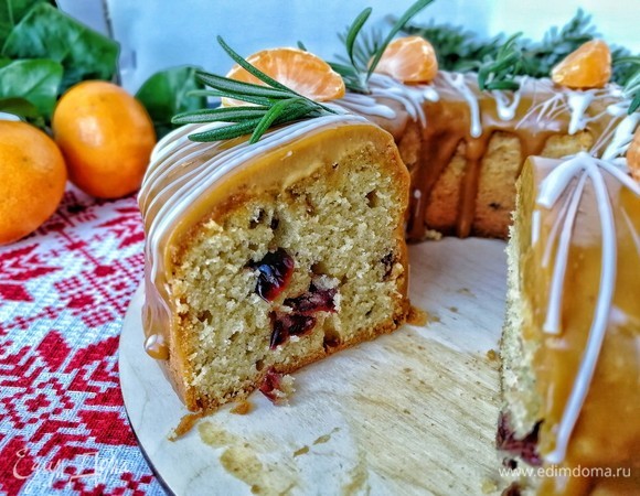 Рождественский кекс со сливочно-апельсиновой карамелью