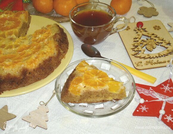 Пирог с мандаринами в духовке: простой рецепт с фото пошагово