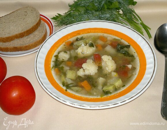 Суп с овощами и рисом
