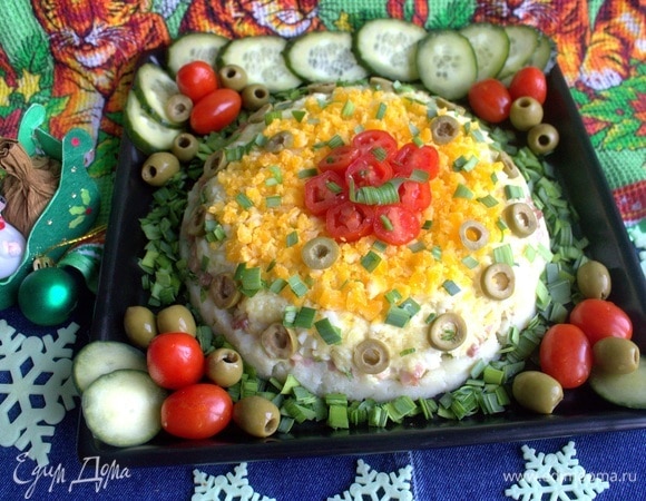 Слоеный салат с домашним майонезом