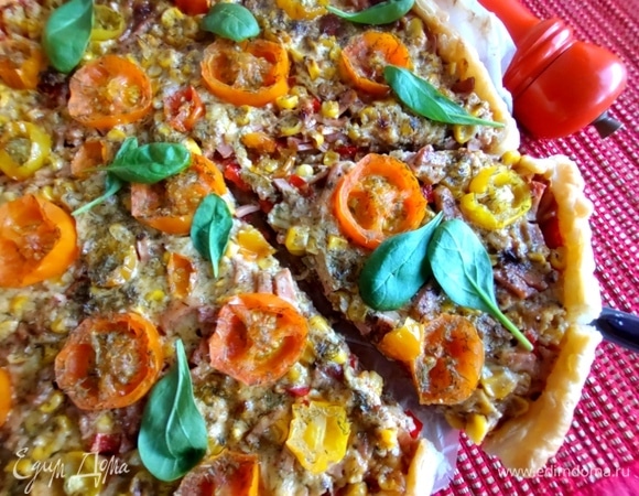 Пицца на слоеном тесте на пикничок, пошаговый рецепт с фото от автора Lubimaja86