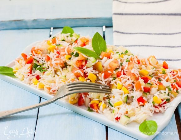 Салат из риса с овощами – пошаговый рецепт приготовления с фото