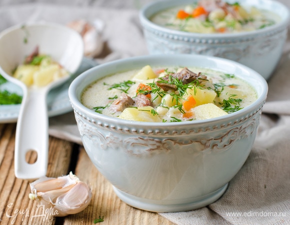 Сырный суп с курицей и шампиньонами – пошаговый рецепт приготовления с фото