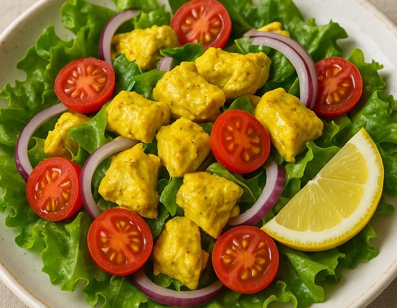 Дачный хит: куриный салат с лимоном и куркумой для освежающего перекуса