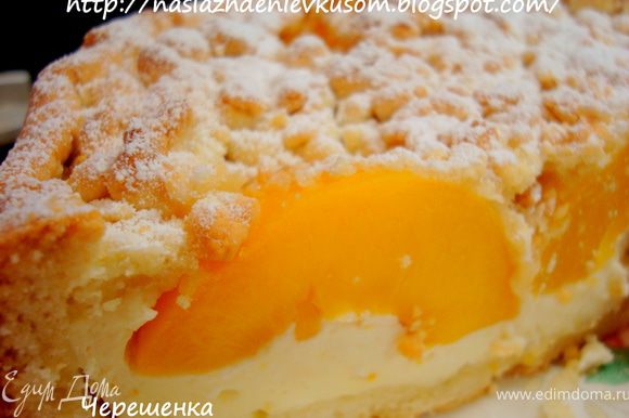 Пирог с персиками и творогом - Пошаговый рецепт с фото | Выпечка