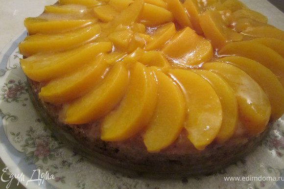 На десерт постный торт с персиком
