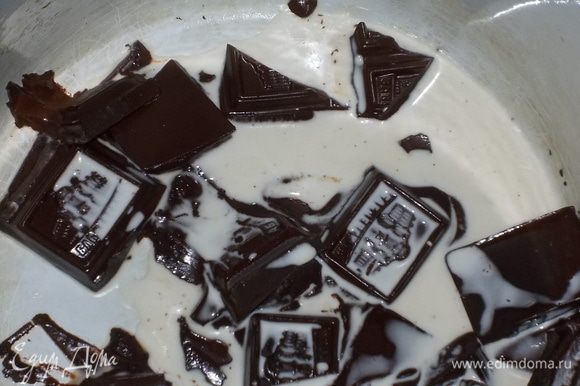 шоколад поломать и растопить вместе со сливками на водяной бане