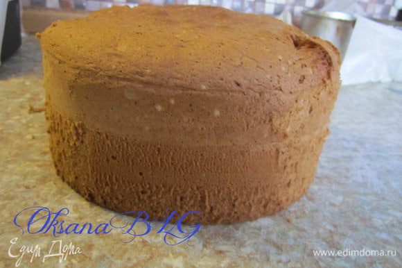 Приготовить бисквит в форме 18 см по рецепту http://www.edimdoma.ru/retsepty/20733-biskvit. Бисквит охладить разрезать на тонкие коржи 4-5 штук.