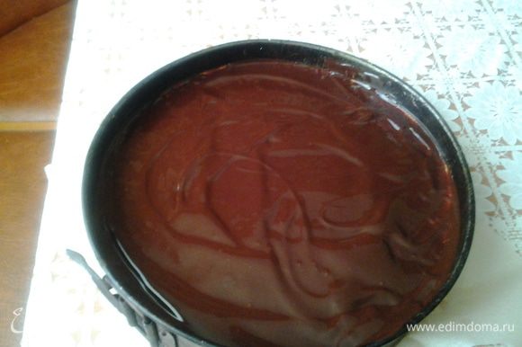 Заглазируйте торт шоколадом. Если планируете наносить рисунок, дождитесь застывания глазури и потом рисуйте